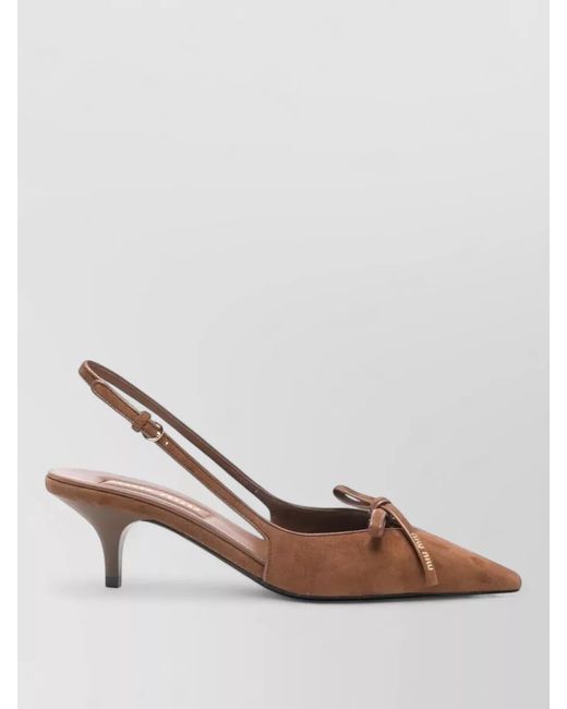 Miu Miu Brown Suede Slingback Pumps
