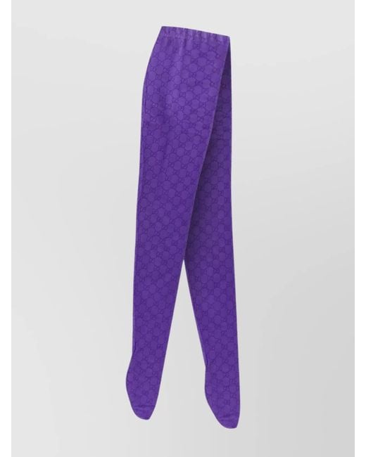 Gucci Purple Printed Stretch Tights
