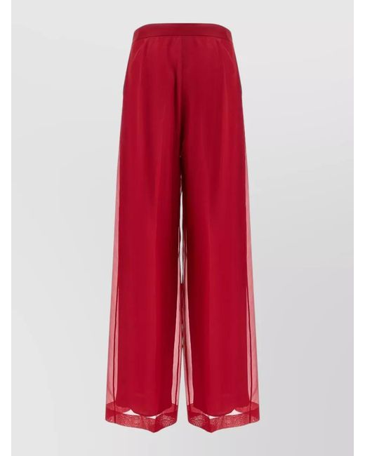 Max Mara Red Mxeolivi High Waist Wide Leg Trousers