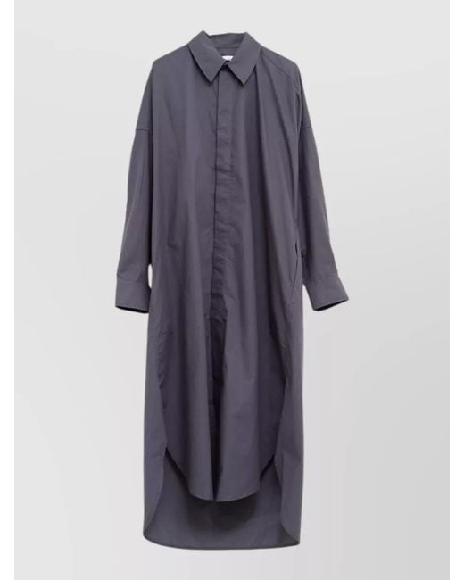 Frankie Shop Blue Organic Cotton Midi Dress