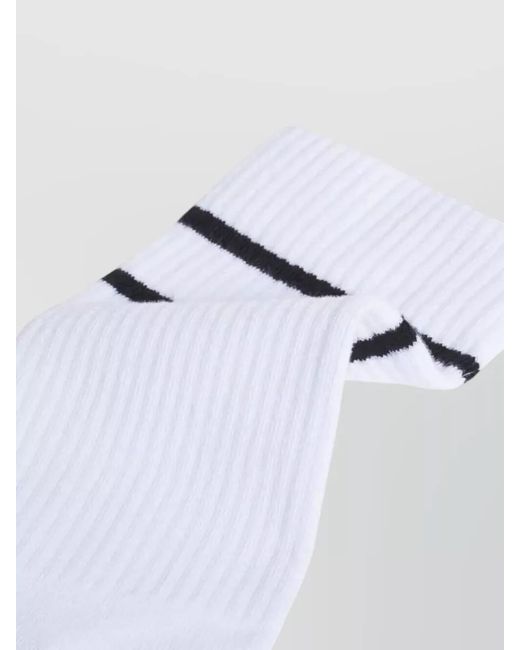 Maison Kitsuné White Cotton Sporty Socks for men