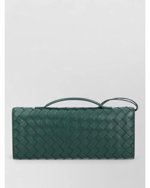 Bottega Veneta Green Andiamo Leather Clutch Bag