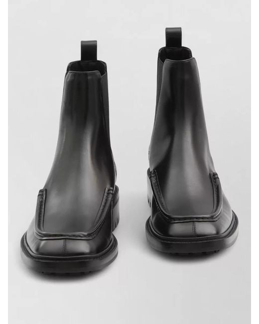 Saint Laurent Black Joe Leather Chelsea Boots Lug Sole for men