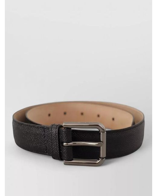 Dolce & Gabbana Gray Calf Leather Business Belt Metal Buckle for men