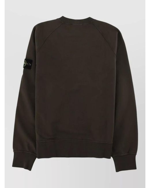 Stone Island Black Crew Neck Sweater Raglan Sleeves Knitwear for men