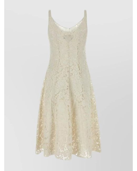 Prada White Lace Midi Dress