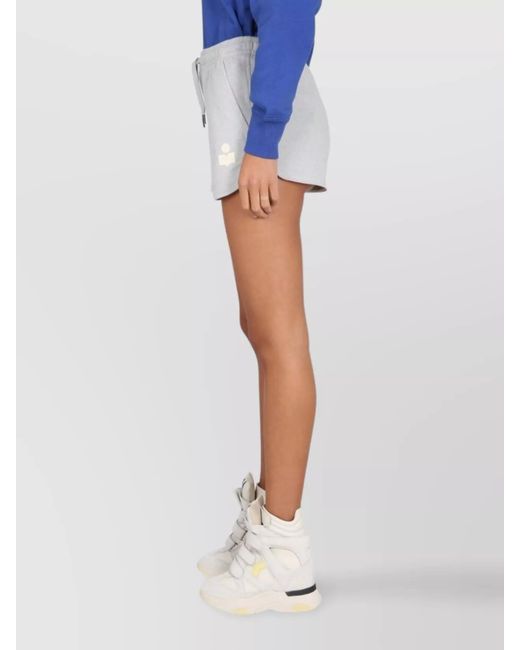 Isabel Marant Blue Cotton Denim Elastic-Waist Short Shorts