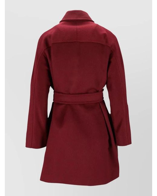 Max Mara Red Camel Hair Single-Breasted Coat