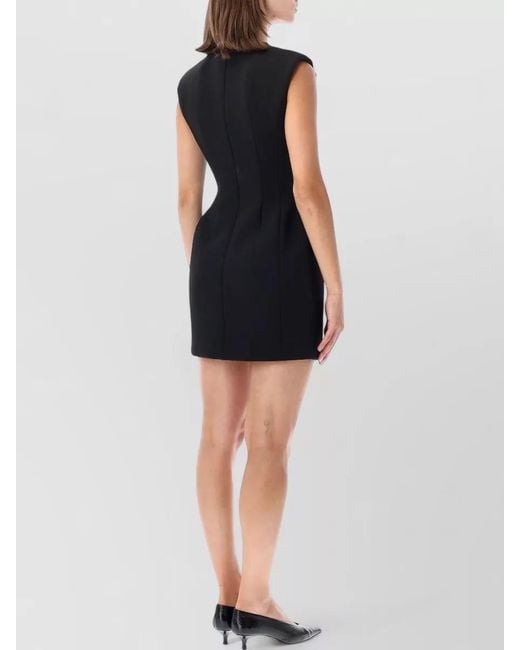 Frankie Shop Black Bryn Sleeveless Tailored High Neck Dress