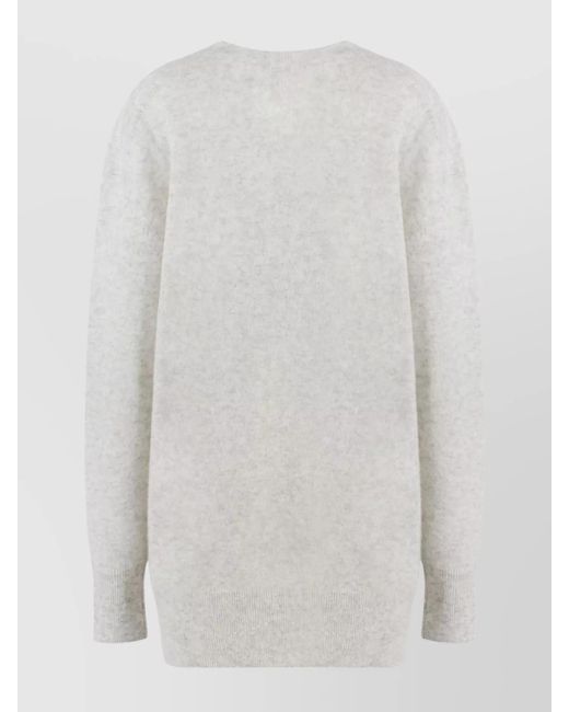 Isabel Marant White Ribbed Cashmere Silk Alpaca Wool Jumper