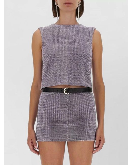 Self-Portrait Multicolor Sleeveless Mesh Dress Metallic Belt Detail