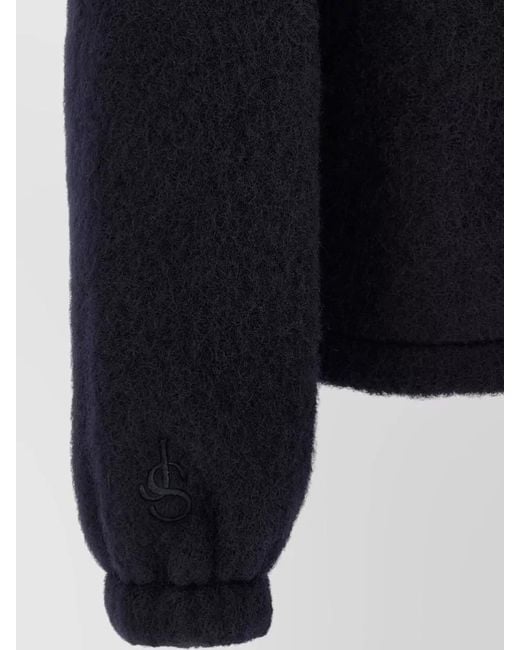 Jil Sander Blue Zip Jacket High Collar Long Sleeves for men
