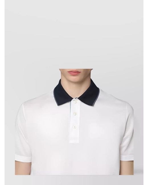 Paul & Shark White Cotton Short-Sleeve Polo Shirt for men
