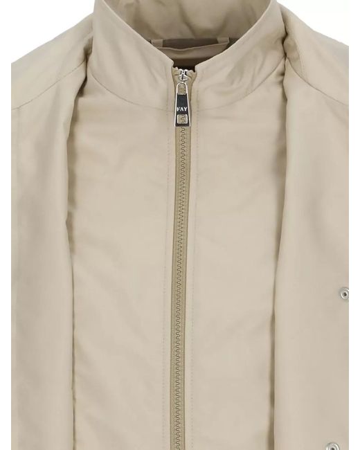 Fay Natural Short Jacket Long Sleeves Waterproof Pockets