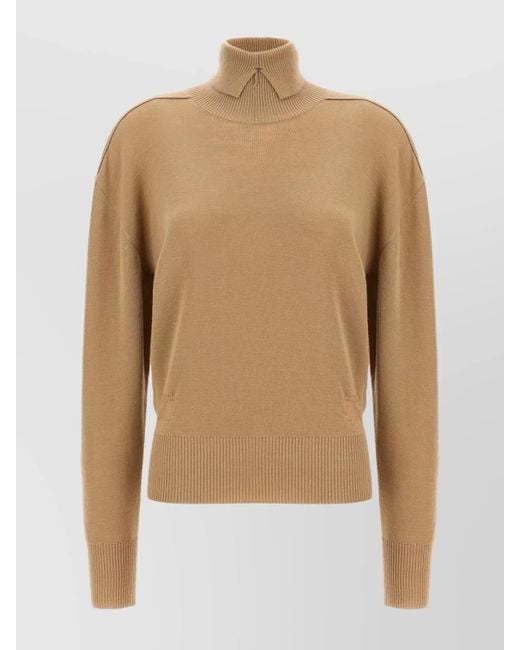 Burberry Natural Wool Turtleneck Jumper