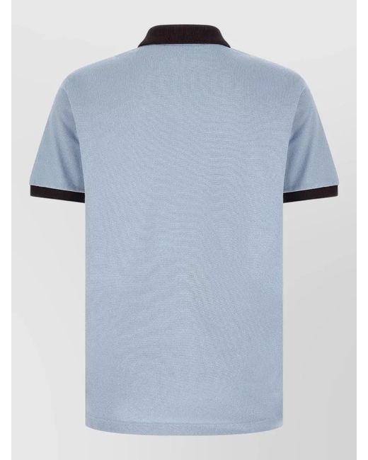 Lacoste Blue Polo Shirt Logo Detail Contrasting Collar for men
