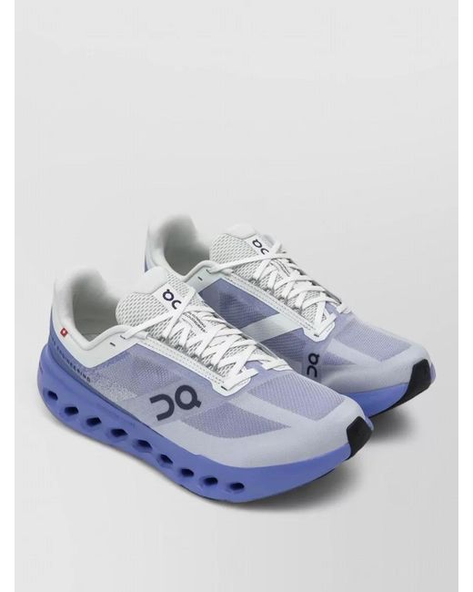 On Shoes Blue Mesh Upper Rubber Sole Sneakers for men