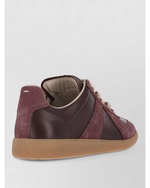 Maison Margiela Brown Lace Up Shoes Suede Leather Mix Breathable for men