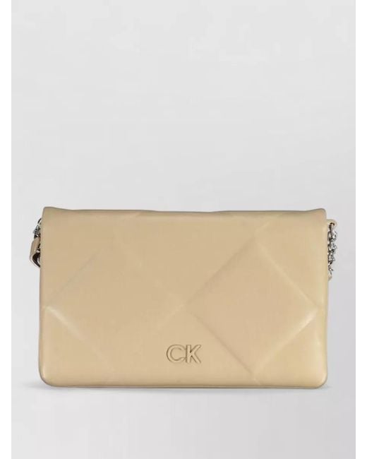 Calvin Klein Natural Quilted Clutch Bag