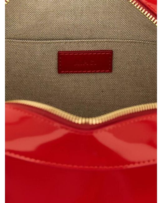 A.P.C. Red Virginie Box Shoulder Bag Adjustable Strap