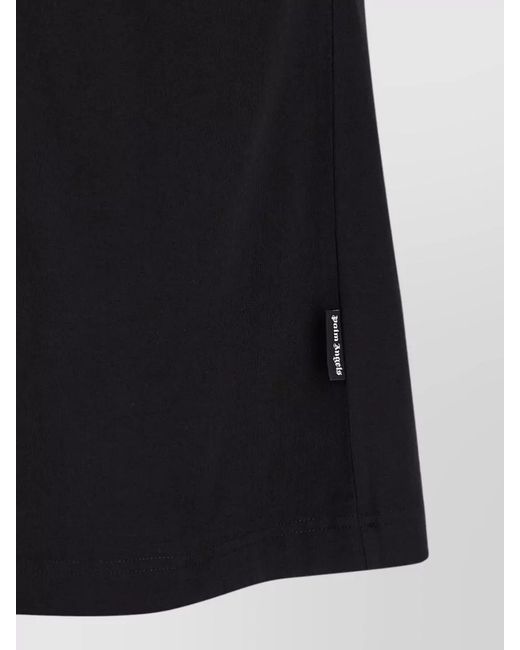 Palm Angels Black Logo Badge Regular Fit Crew Neck T-Shirt for men