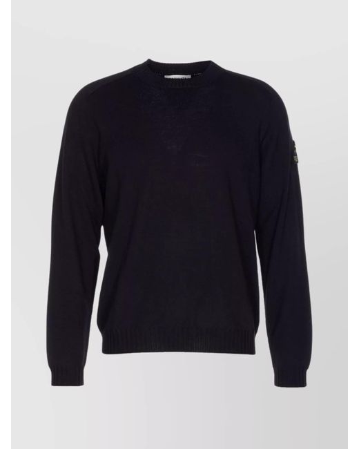 Premiata Blue Merino Wool Crewneck Long-Sleeve Jumper for men