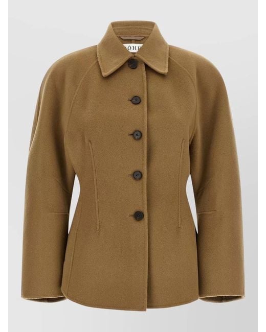 Rohe Green Structured Jacket Collared Neck Long Sleeves