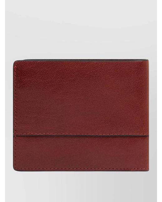 Piquadro Red Compact Bi Fold Wallet And Cardholder