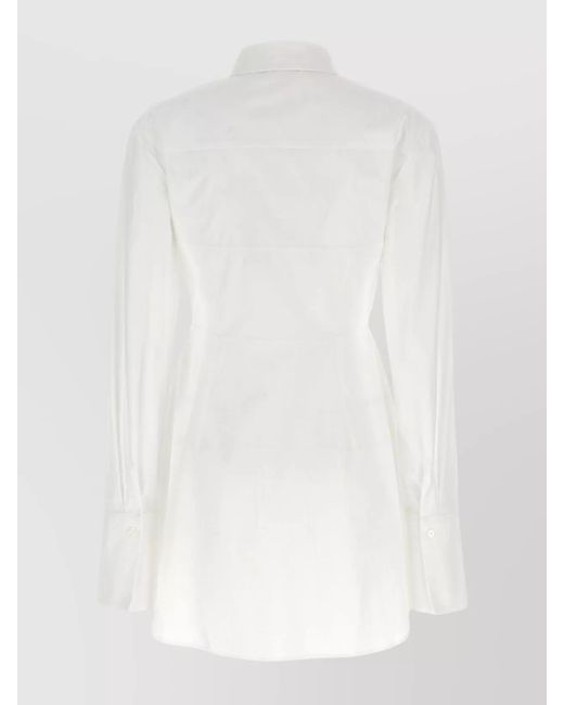 Nensi Dojaka White Cotton Hybrid Shirt