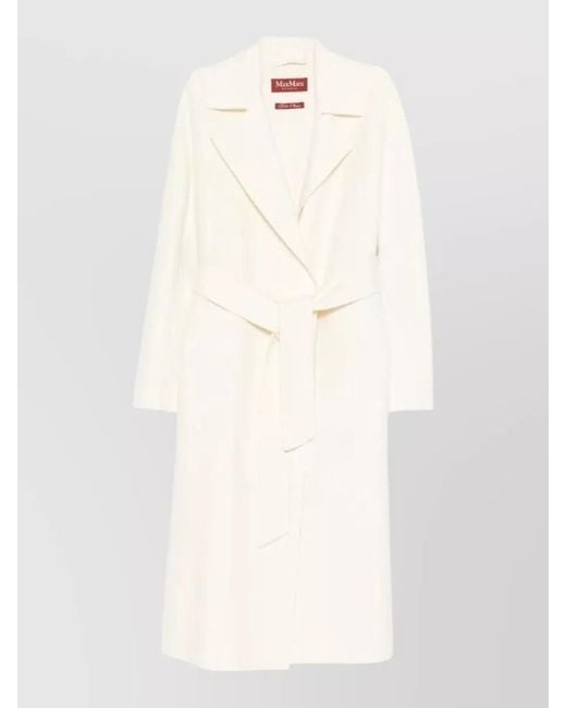 Max Mara Natural Silk Cashmere Wrap Coat