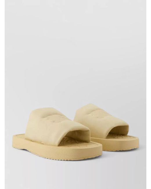 Burberry Natural Lf Knight Leather Slab Sandals