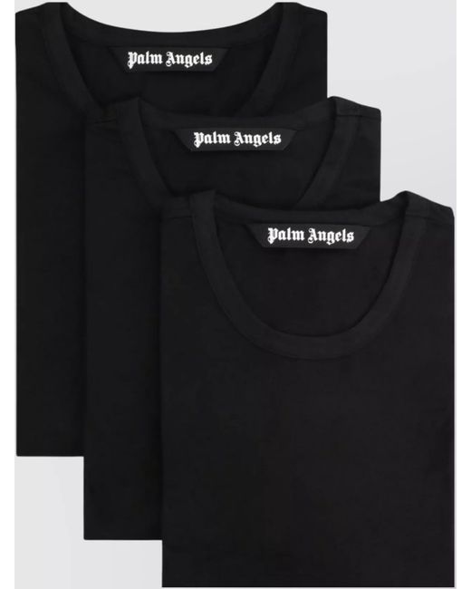 Palm Angels Black Set Of Three Cotton Short-Sleeve T-Shirts for men