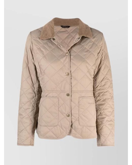 Barbour Natural Quilted Fitted Jacket