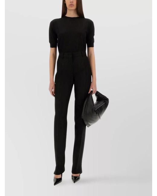 Sportmax Black Straight-Leg Tailored Trousers