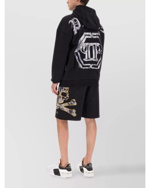 Philipp Plein Black Oversized Hoodie for men