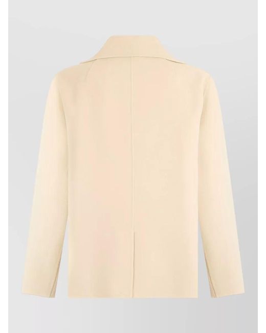 Max Mara Natural Double Breasted Wool Jacket Structured Cut