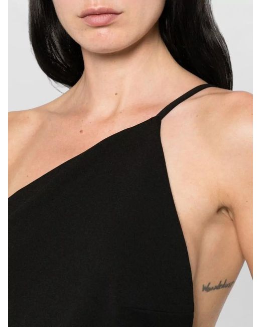 Solace London Black Alexandra One Shoulder Backless Maxi Dress