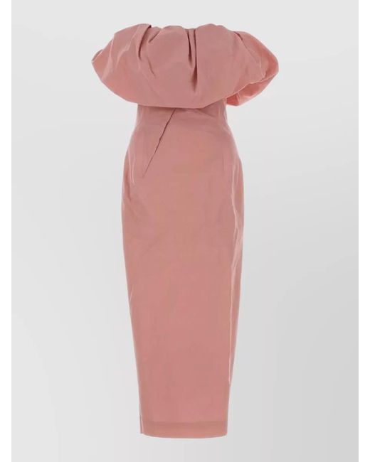 Magda Butrym Pink Silk Blend Midi Dress