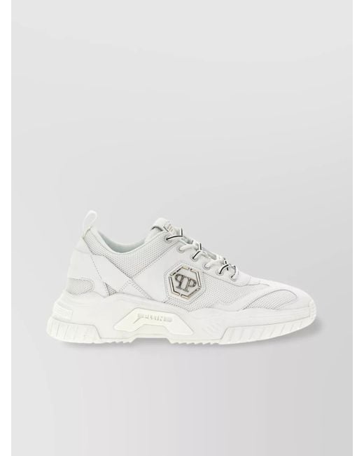 Philipp Plein White 'Mesh Panel Predator Sneakers' for men