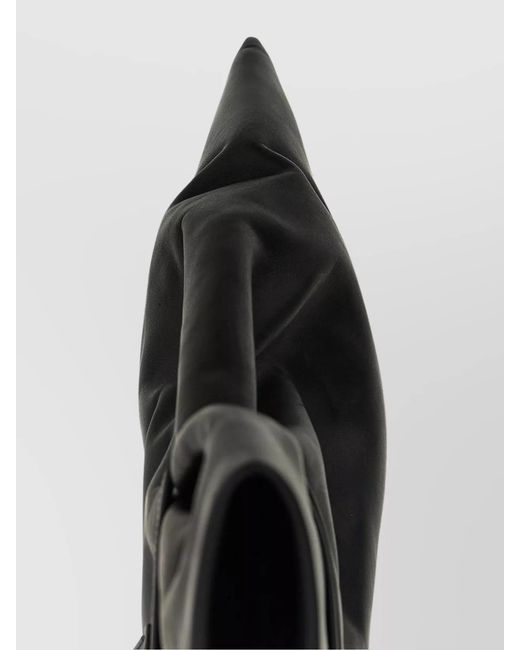 Rick Owens Black Leather Ankle Boots