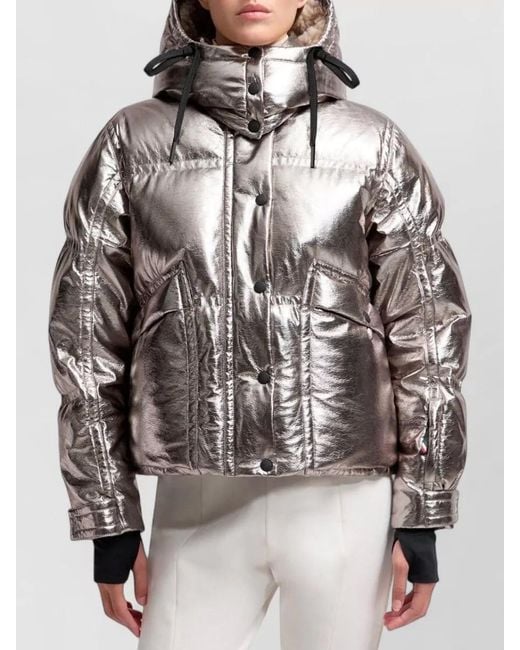 Moncler Gray Moncler Calaque Metallic Hooded Insulated Ski Jacket