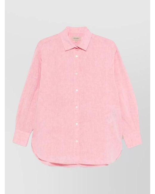 Woolrich Pink Linen Boyfriend Shirt