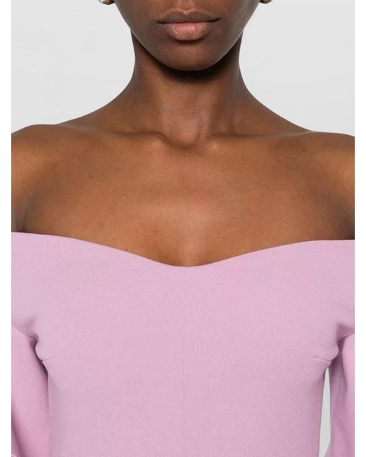 Solace London Pink Cielo Maxi Dress Off Shoulder Ruffle Sleeves