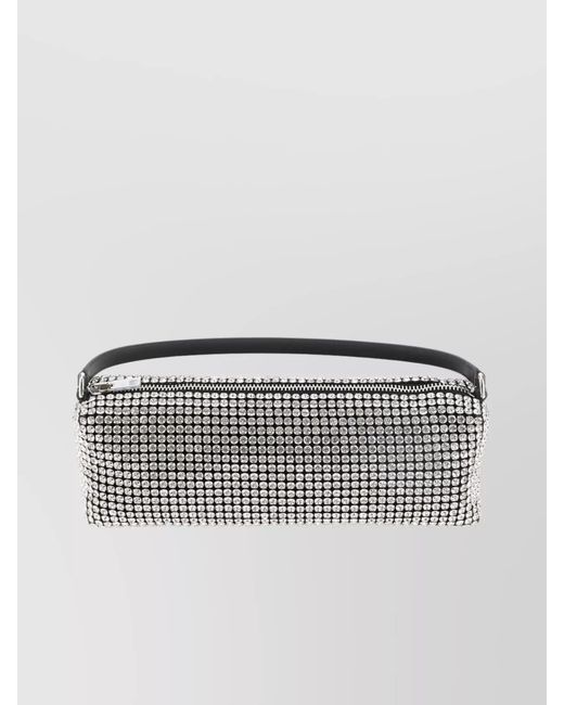 Alexander Wang Gray Heiress Crystal Clutch Bag