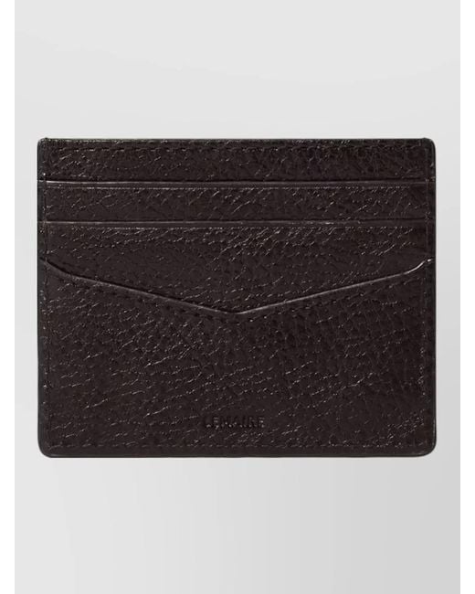 Lemaire Black Slim Texture Wallet Keyring And Keychain