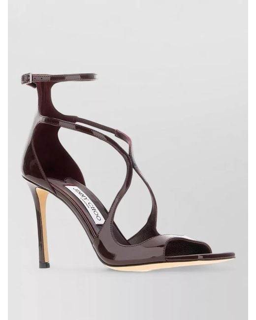 Jimmy Choo Multicolor Azia Leather Patent Strappy Open Toe Pumps