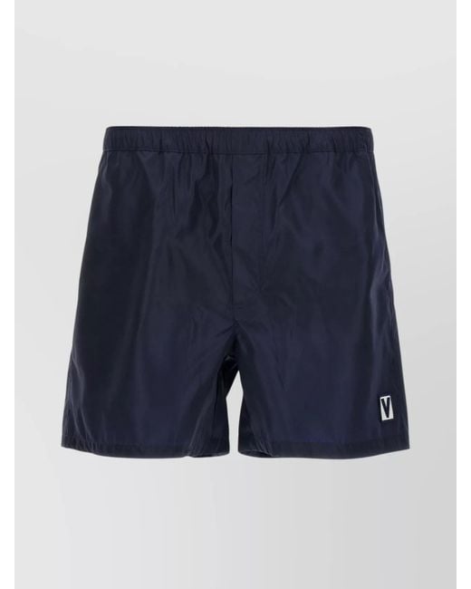 Valentino Garavani Blue Printed Swim Shorts for men