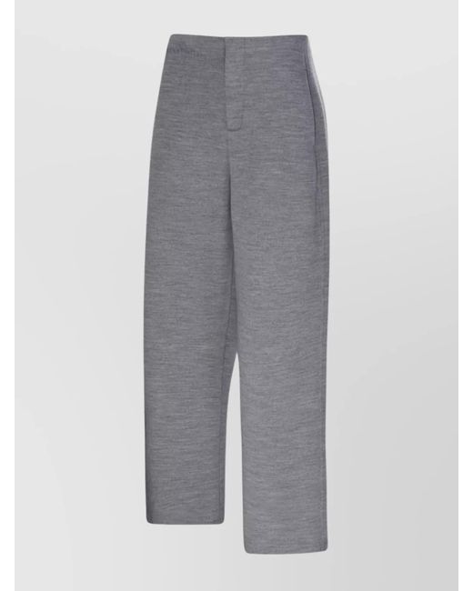 Max Mara Gray High-Rise Wide-Leg Trousers