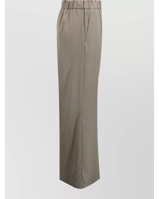 P.A.R.O.S.H. Gray High-Rise Wide-Leg Palazzo Trousers