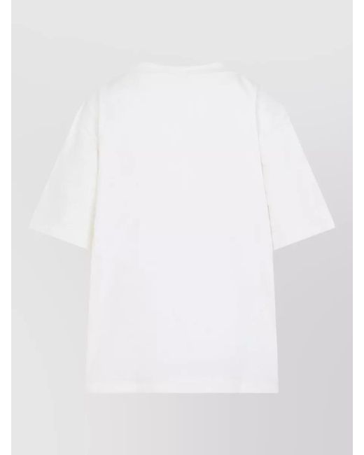 Moncler White Floral Embroidery Jersey T Shirt Side Tie